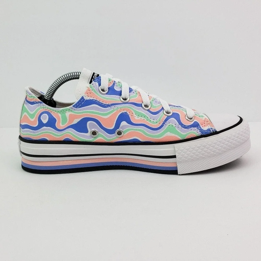 Converse CTAS Eva Lift OX Girls Sz 5Y Womens Sz 6.5 Bleached Coral Low Shoes